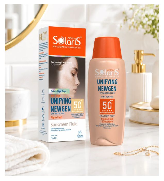تصویر  کرم ضد آفتاب رنگی آردن سولاریس مدل Unifying Newgen با SPF 50 مناسب انواع پوست بژ طبیعی حجم 75 میلی لیتر