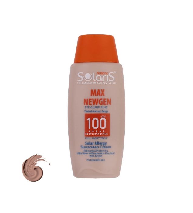 تصویر  کرم ضد آفتاب رنگی آردن سولاریس مدل Max Newgen با SPF 100 مناسب پوست‌های حساس بژ طبیعی حجم 100 میلی لیتر