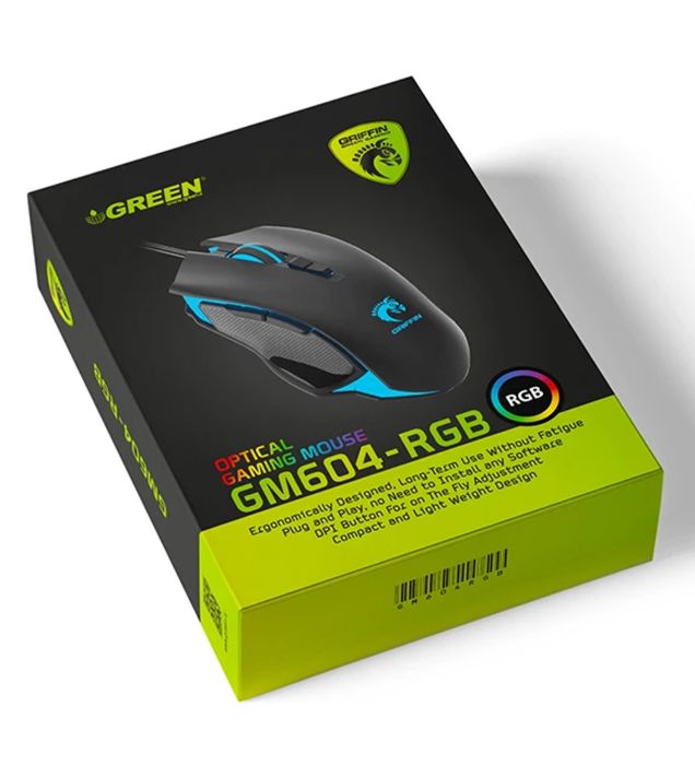تصویر  ماوس باسیم گیمینگ گرین مدل GM604-RGB