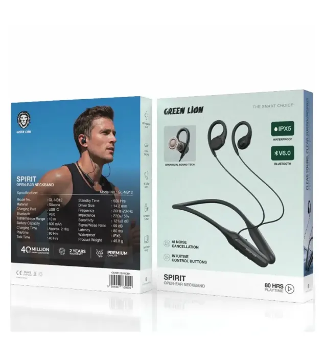 تصویر  هندزفری بلوتوثی گردنی گرین لاین مدل Spirit Open-Ear GL-NB12