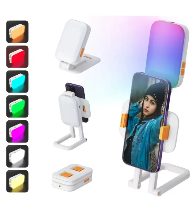 تصویر  هولدر گوشی موبایل و رینگ لایت شارژی مدل D2 PRO