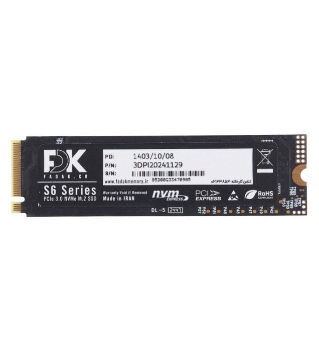 تصویر  هارد اینترنال اس اس دی فدک مدل S6 NVME M.2 ظرفیت 512 گیگابایت