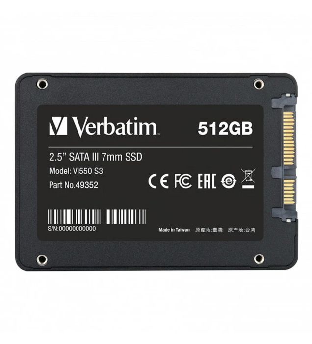 تصویر  هارد اینترنال اس اس دی ورباتیم مدل Vi550 S3 ظرفیت 512 گیگابایت