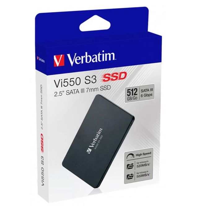 تصویر  هارد اینترنال اس اس دی ورباتیم مدل Vi550 S3 ظرفیت 512 گیگابایت